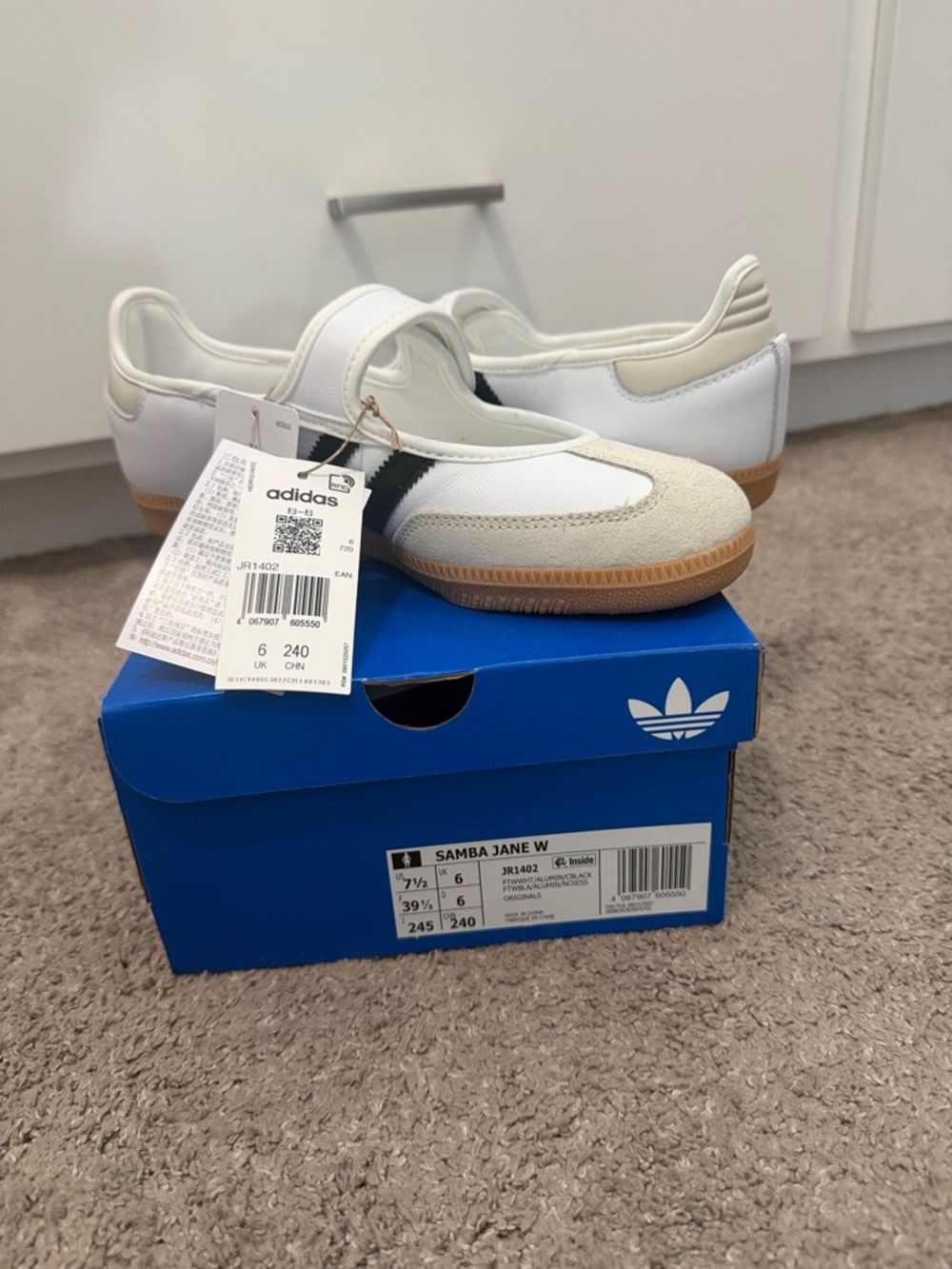 Adidas Samba Jane Mary-Jane Sneakers - White/Black/Tan